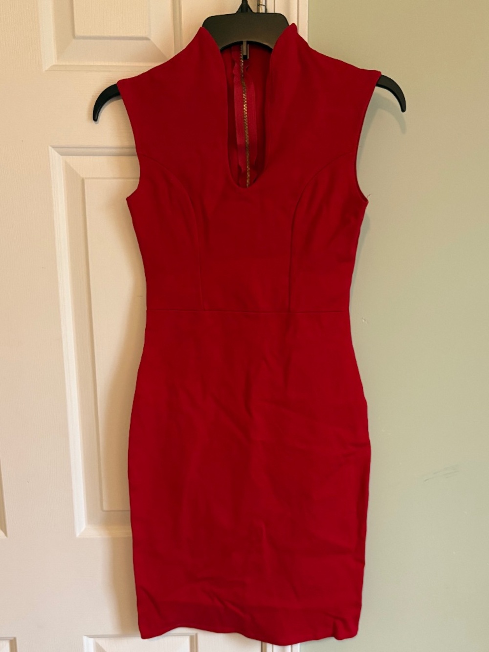 Red fitted dress